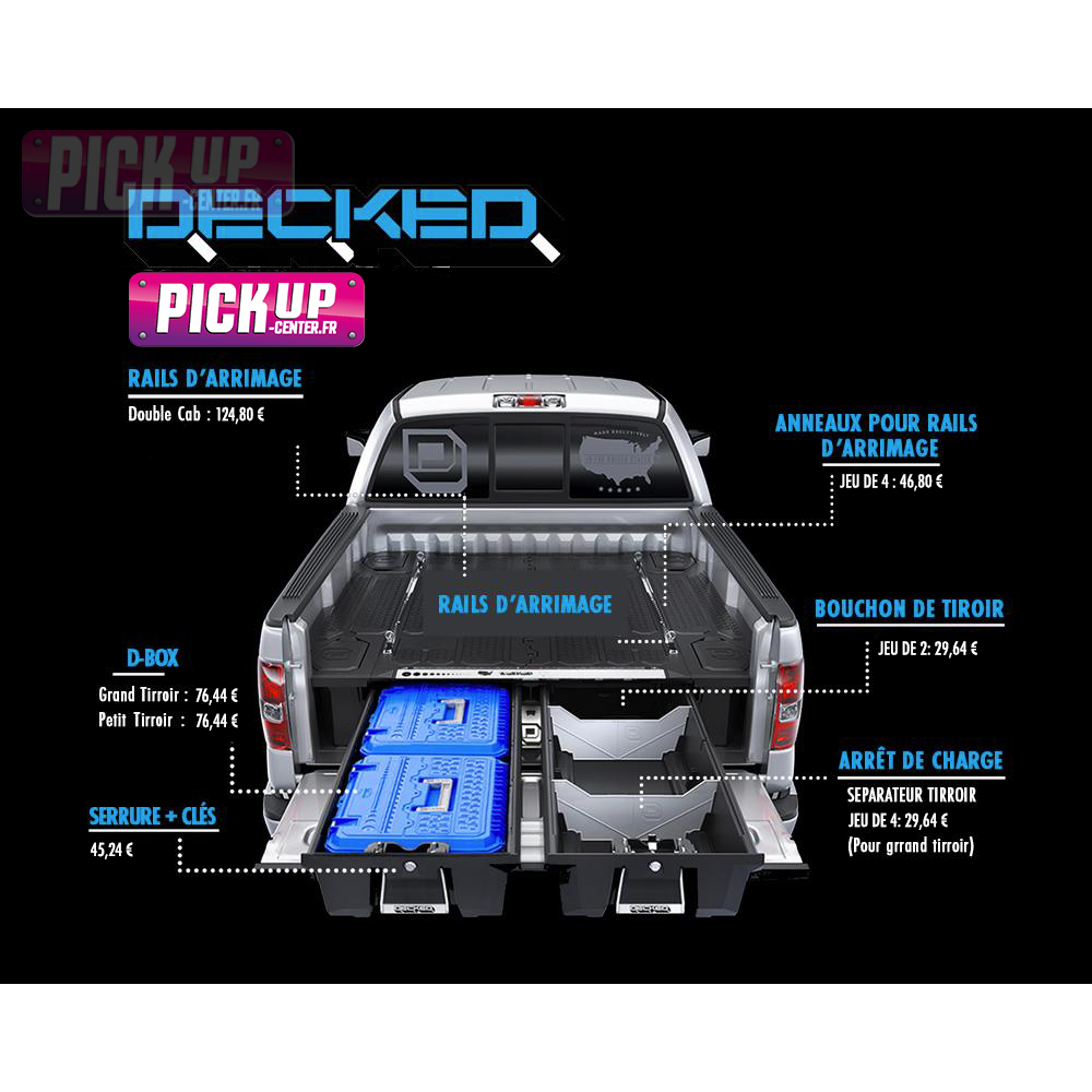TIROIRS DECKED Toyota Hilux double cabine Revo à partir de 2016 +