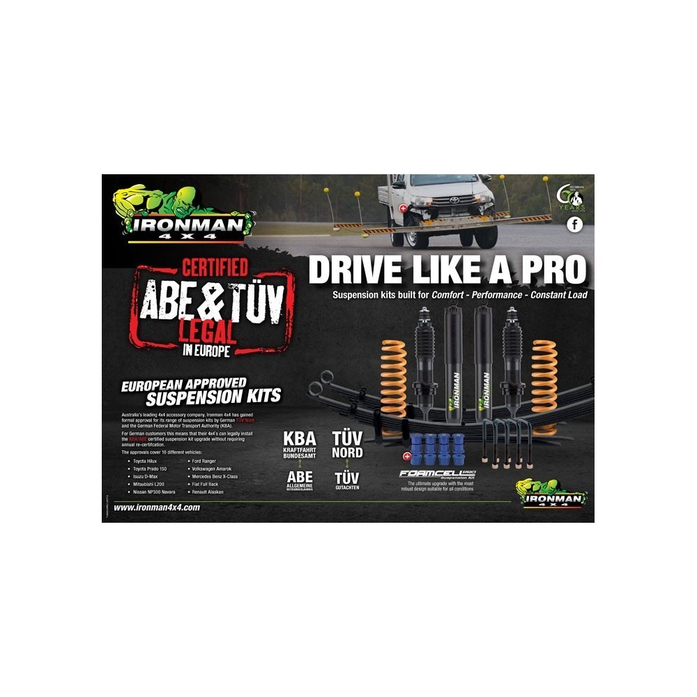 Kit rehausse suspension Ironman 4X4 Elite Pro Renforcé 236 Toyota Hilux REVO