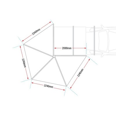 AUVENT 270° IRONMAN AUTO PORTANT AVEC LEDS chez sifa 4x4.com