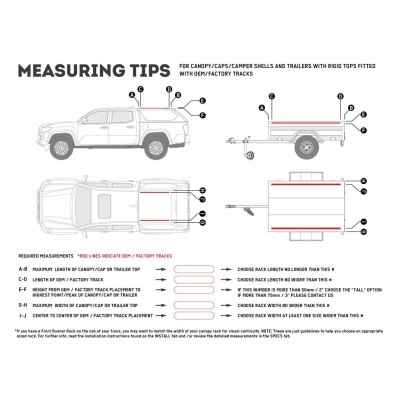 Kit de galerie Slimline II pour une remorque ou un hard top de Pick-Up avec rails d'origine/ 1475mm (l) X 1560mm (L) - de Front 