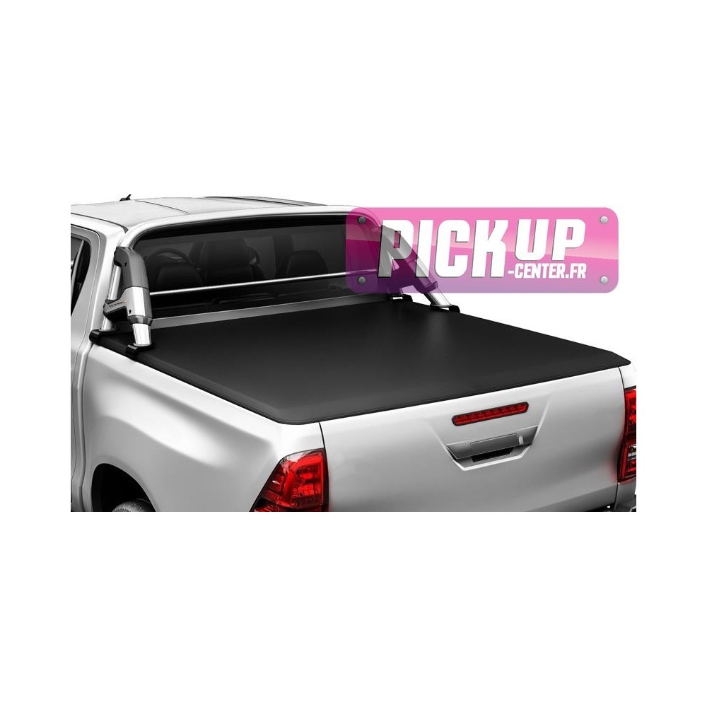 BACHE PLATE NOIRE TOYOTA HILUX 2016+ DOUBLE CABINE