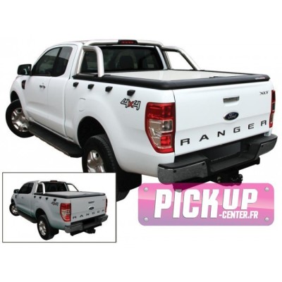 Tonneau Cover Aluminium Ford Ranger Double Cab 2012+ Compatible Roll Bar D'origine