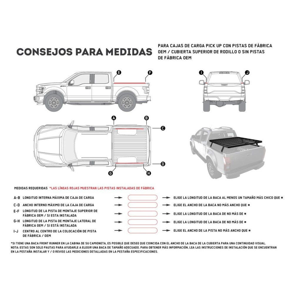 Kit de galerie Slimline II pour une benne de Pick-Up / 1345(l) x 1358(L) - de Front Runner