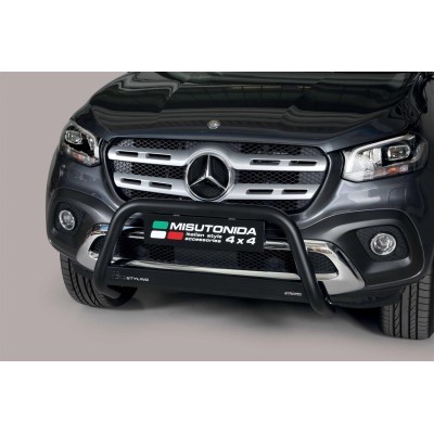 Push bar INOX Ø 63 MERCEDES X CLASS 2017+ CE THERMOLAQUE NOIR