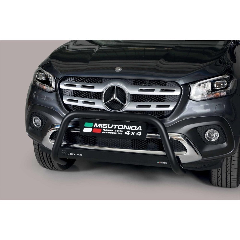 Push bar INOX Ø 63 MERCEDES X CLASS 2017+ CE THERMOLAQUE NOIR